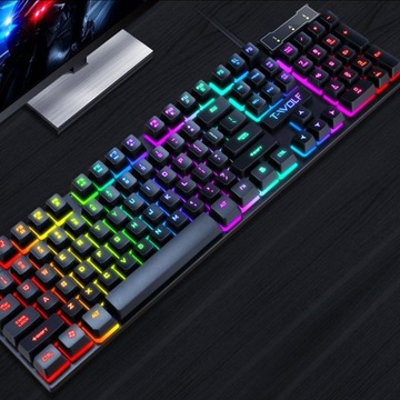 ГИБРИДНАЯ ИГРОВАЯ КЛАВИАТУРА С RGB ПОДСВЕТКОЙ ДЛЯ ИГР ДЛЯ ГЕЙМЕРОВ