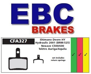 CFA327 - EBC KLOCKI HAMULCOWE ROWEROWE ORGANICZNE SHIMANO BR-M515 TEKTRO