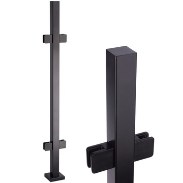 SŁUPEK BALUSTRADY 40x40 CZARNY DLA SZKŁA PRZELOT