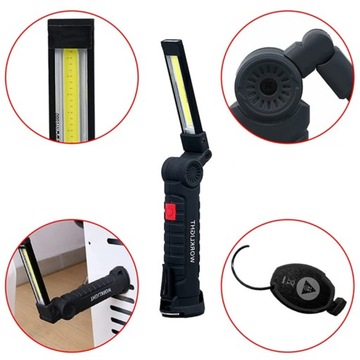 COB МАСТЕРСКАЯ ЛАМПА ФАКЕЛ С МАГНИТОМ + КРЮК | USB 5в1 ДЛЯ МАСТЕРСКОЙ