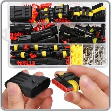 ZESTAW KOSTKA WTYK HERMETYCZNE KABLI KONEKTORÓW + ZACISKARKA 0,5-2,5 mm2