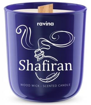 SHAFIRAN - sojowa świeczka zapachowa w szkle drewniany knot