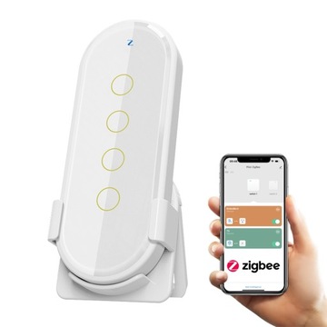 Dotykowy pilot ZigBee TUYA 4 kanały 12 scen biały