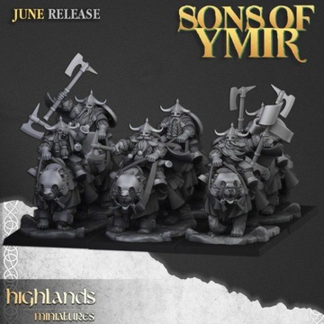 Heavy Dwarf Cavalry - Highlands Miniatures 2 modeli+CMD (3 modele)