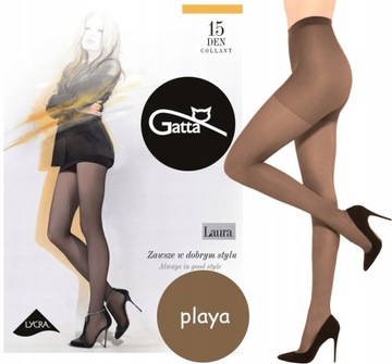 rajstopy GATTA 15 den LAURA lycra gładkie PLAYA # 3 M