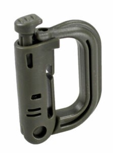 ПЛАСТИКОВЫЙ КАРАБИН D С ЗАМКОМ MOLLE, ЗЕЛЕНЫЙ