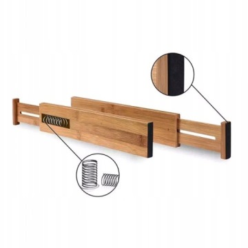 ВЫБОРКИ ЯЩИКОВ БАМБУКОВЫЕ ОРГАНАЙЗЕРЫ РЕГУЛИРУЕМЫЕ ПЕРЕГОРОДКИ 4 ШТ.