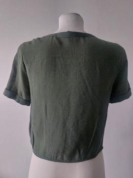 H&M 36 koszula wiązana oliwkowa bluzka wiazna