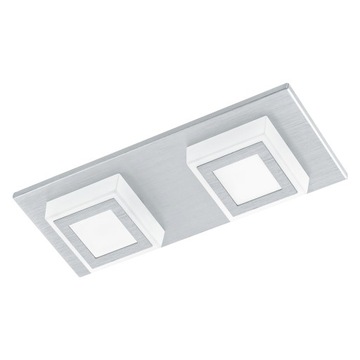 PLAFON LAMPA Prostokąt Eglo 10 x 25 cm odcienie szarości i srebra