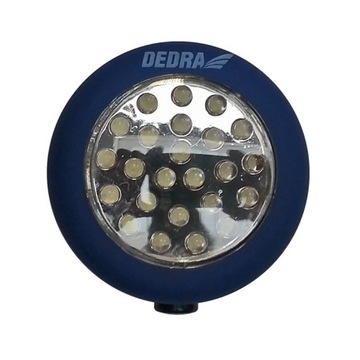 LATARKA LED 24 OKRĄGŁA Z BATERIAMI MAGNESEM DEDRA