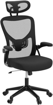 Fotel obrotowy biurowy ergonomiczny czarny YAHEETECH czarny