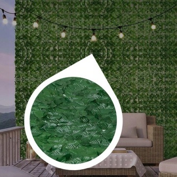 ИСКУССТВЕННАЯ ИЗГОРОДА ПЛЮЩА ДЛЯ СТЕНЫ БАЛКОНА ЗЕЛЕНАЯ СТЕННАЯ ЗАТЕНИВАЮЩАЯ СЕТКА