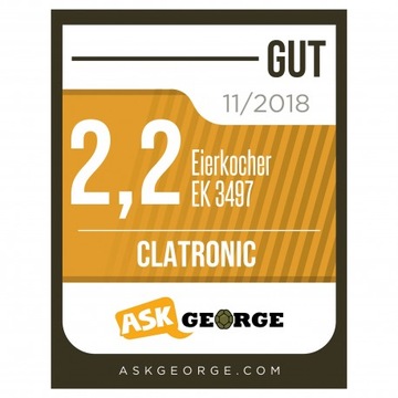 ЯЙЦОВАРКА ДЛЯ ГОТОВКИ ЯИЦ Clatronic EK 3497