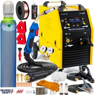 PÓŁAUTOMAT SPAWALNICZY SPAWARKA MAGNUM MIG 331 ALU SYNERGIA MIG/MAG MMA TIG