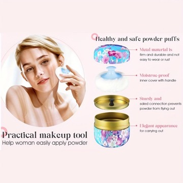 Портативная пуховка и контейнер для пудры, женская пудра I