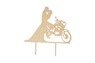 Topper Młoda Para Motocyklista na tort weselny