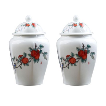 Chiński Styl Porcelanowy Słoik Imbir Tradycyjny