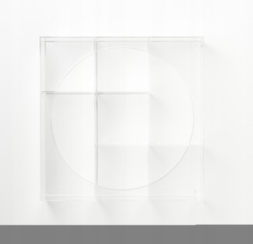 TRANSPARENTNA półka gablotka wisząca 45x45cm NAGA