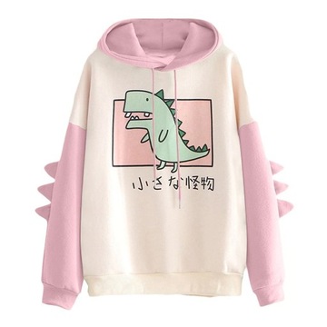 BLUZA DAMSKA DRESOWA HARAJUKU OVERSIZE DINOZAUR M