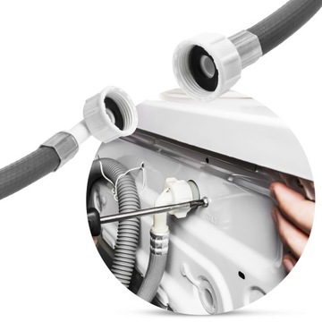 Wąż Dopływowy DO PRALKI Zmywarki Uniwersalny + USZCZELKI Końcówki 5m