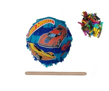 PINIATA AUTO Wheels chłopiec bajka 90 cm dodatki