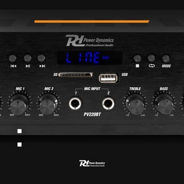 2-зонный усилитель 100 Вт USB SD BT FM светодиодный пульт дистанционного управления