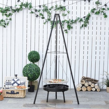 САДОВАЯ ПЕЧЬ 2в1 КАМИН-ГРИЛЬ ГРИЛЬ НА ТРЕХ НОЖКАХ