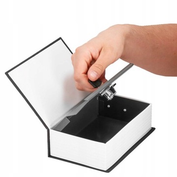 SEJF KASETKA KSIĄZKA NA PIENIĄDZE METALOWA + KLUCZ