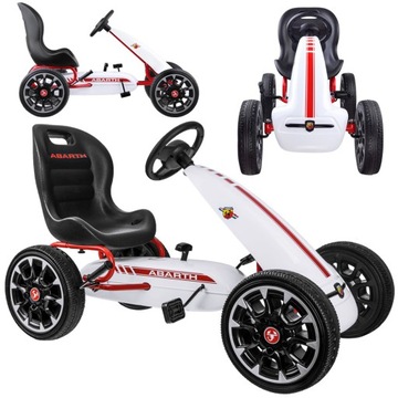 GOKART ABARTH na pedały Duże miekkie koła PA0167