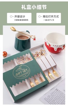 Рождественская портативная дорожная посуда из нержавеющей стали 304, рождественская елка