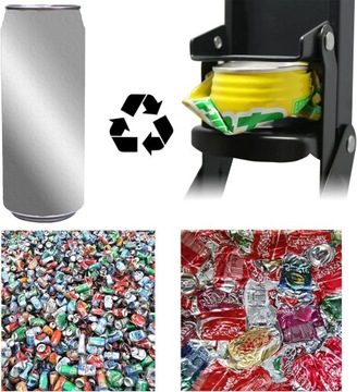 Дробилка для бутылок из-под кока-колы и металлических банок.