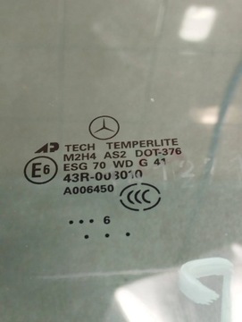 MERCEDES ML W164 2006 SKLO (OKNO) PRAVÁ PŘEDNÍ