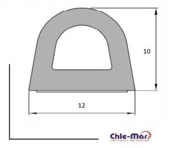 USZCZELKA GUMOWA DRZWI OKIEN CZARNA 14x12mm D 40m