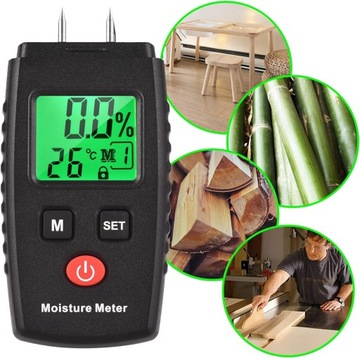 WILGOTNOŚCIOMIERZE MIERNIK WILGOTNOŚCI DLA DREWNO KARTON GLEBA TYP PINU