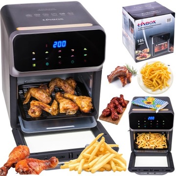 FRYTKOWNICA PIEKARNIK BEZTŁUSZCZOWY AIR FRYER LINBOX INOX CZARNY