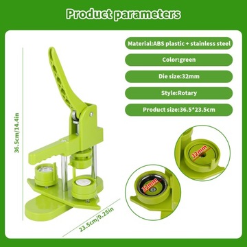 Машина для изготовления пуговиц для бейджей 32 мм с 100 деталями для пуговиц + фрезой