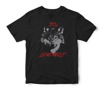 Koszulka męska z wilkiem LONELY WOLF czarna 3XL