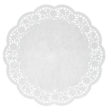 Serwetki papierowe pod ciasto okrągłe ozdobne Altom Design białe 35cm 8 szt