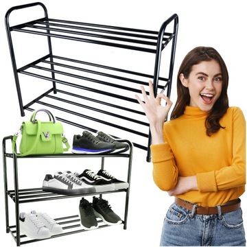 REGAŁ STOJAK SZAFKA NA BUTY METALOWY 3 POZIOMY STALOWY