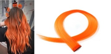 KOLOROWE PASMO NA KLIPSIE POMARAŃCZOWE