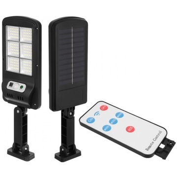 LAMPA SOLARNA 120 LED Z CZUJNIKIEM RUCHU I ZMIERZCHU ZEWNĘTRZNA + PILOT