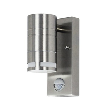 Lampa zewnętrzna ścienna zewnętrzna z czujnikiem ruch i zmierzchu GU10 INOX