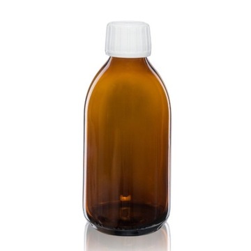 Butelka szklana 250ml z nakrętką białą nakrętką x5