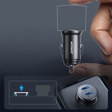 АВТОМОБИЛЬНОЕ ЗАРЯДНОЕ УСТРОЙСТВО JOYROOM MINI 30 Вт, 2x USB-C PD, МЕТАЛЛ