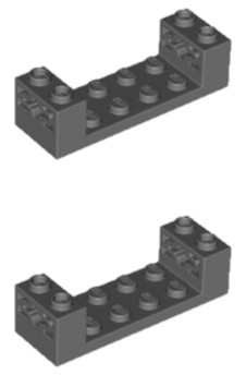 LEGO Technic 2x6 Ciemny Szary 65635 6287680 - 2szt