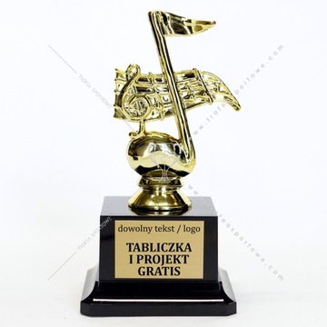 statuetka nuta muzyka 17cm + grawer GRATIS