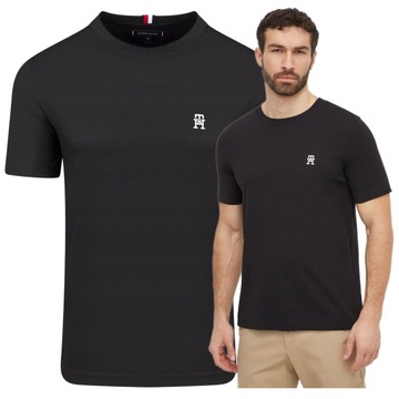 koszulka meska tommy hilfiger czarna tshirt meski czarny małe logo r.S