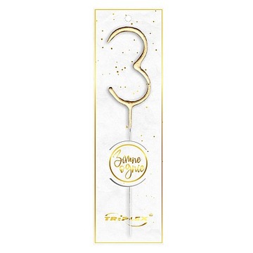 Zimne ognie na Tort Cyfra 3 Urodziny Triplex 6cm