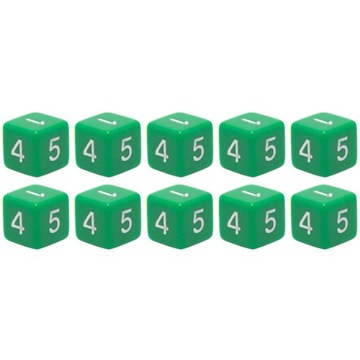 ZESTAW 10 KOSTEK K6 RPG ZIELONA KOŚĆ SZEŚCIOŚCIENNA 1,6 CM