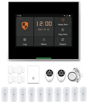 BEZPRZEWODOWY ALARM z LCD 4.3' GSM WiFi SMS DZWONEK TUYA SMART PO POLSKU